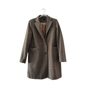 Ralph Lauren Coat Womens 10 Walker Wool  Houndstooth Legacy Check Black Label